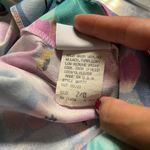 Vintage Avon Teal Pink Floral V Back Midi Dress With Mermaid Ruffle Bottom Hem Size 8 Photo 9