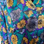 Jeri Marque Vintage 80s Silky Satin Eclectic Hippie Floral Paisley Button Up Top Size 10 Photo 1