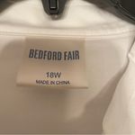 Bedford Fair Women’s Jacket Size 18W Zip High Collar White Floral Butterfly Photo 2