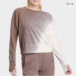 JoyLab  Brown and Cream Ombre Sweatshirt Photo 0