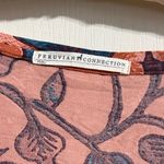 Peruvian Connection π Pima Cotton 3/4 Sleeve Batik Floral Tee Photo 3