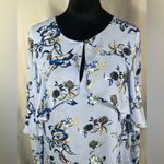 White House | Black Market  Carolina Blue Floral Dress Women’s Balloon Sleeve Sz M Photo 3