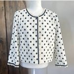 J.Crew  Blazer Womens 16 OffWhite Tailored Jacket Polka-dot Textured Tweed Preppy Photo 2