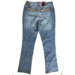 Style & Co  Jeans Boot Leg Blue Jeans Sz 4 Blue Brown Trim Pants Photo 1