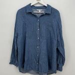 Old Navy  Long Sleeve Boyfriend Shirt Cotton Denim Size Large Photo 0