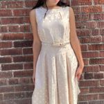 Tahari polka dot light pink belted dress sz 2 Photo 1