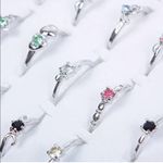 Woman Wholesale Lots 30pcs Rhinestone Assorted Silver Plated Ring Photo 2