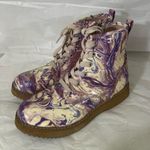 Steve Madden JOLIVIAA MARBLED COMBAT ANKLE SIDE ZIPPER BOOTS SIZE 5 PREOWNED Photo 0