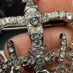 Rhinestone Regal Royal Crown Silver Tone Brooch Pin Photo 3