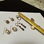 Lot Of 6 Pierced Stud / Dangle Drop Earrings Gold Tone And 1 Two Tone Photo 6