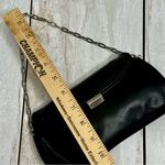 Kenneth Cole Black Leather Mini Bag Silver Chain Fold Over Kiss-lock Date Night Photo 8