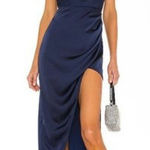 NBD REVOLVE  Shelby Gown Satin In Navy Blue Size XXS Photo 0