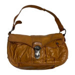 FRANCESCO BIASIA Saddle Style Handbag Mustard Color 14X5.5X7, Genuine Leather Photo 0