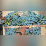 Quacker Factory  Lightweight Cardigan Tropical Vacation Print Size Small Blue Photo 2