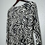 H&M  Women's Mini Faux Wrap Dress Medium Front Slit L/S Swirl Pattern Hippie Photo 5