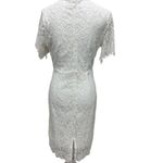 MSLG Elegant Round Neck Short Sleeves Floral Lace Party Dress Sz M Wedding Look White Size M Photo 3