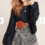 Anthropologie  Gloria Off The Shoulder Top Tiered Bell Sleeves Size Medium Black Photo 0