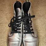 Dr. Martens  Air Wair Leyton Womens 6 Boots Leather Metallic Silver Photo 1
