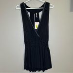 Free People NEW  Megan black crochet waist peplum tank top women’s size medium Photo 3