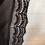 A Byer A.Byer sheer black tunic; batwing/poncho sleeves, detailed with wide lace Size S Photo 8