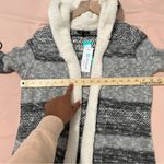 Lety & Me Dockerie Sherpa Trim Hooded Open Front Cardigan Gray Womens Size S Photo 11