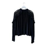 Free People  Womens Little Bit Of Love Knit Blouse  Crochet Flowy Sz M #1840 Photo 8