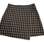 Harper Heritage  Brown Plaid Foldover faux wrap Skirt Large Photo 0