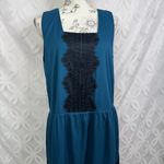 Camilla  Tree Boutique‎ Teal Blue Black Lace Sleeveless Dress Size L Photo 3