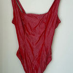 YITTY Shaping Swim Luxe Waist Cinching Shimmered Drop-Red Gorg/Silver Size 2X Photo 0