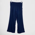 margaret o'leary Margaret O’Leary Navy Blue Wide Leg Linen Blend Pull On Pants Photo 1