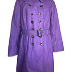 New York & Company Purple Wool Blend Belted Peacoat Coat XL Holiday Winter Warm Photo 0