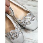 J Renee Silver Gray Lace Rhinestone Embellished Square Toe Slingback Heels 9.5 Photo 7
