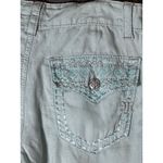 Miss Me  Cargo Pants Trouser Medium Mint 100% Linen Wide Leg Aztec Boho Y2K TALL Photo 12