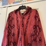 Misook  Women’s Button Front Pink Snakeskin Sparkle Blouse Size Medium Photo 1