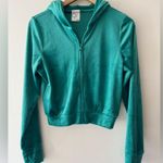 Aerie OFFLINE BY BRIGHT LIGHTS VELOUR CROPPED FULL ZIP HOODIE FRESH GREEN Photo 1