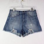 SNEAK PEEK Denim Shorts Distressed High Rise, Size S Blue Photo 0