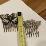 Lot Of 2 Rhinestone Women’s / Girl’s Hair Comb Style Accessories 1 Butterfly Photo 6