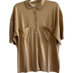 NWT Elle & Riley Cashmere Silk Blend Camel Short Sleeve Top Size S Tan Photo 0