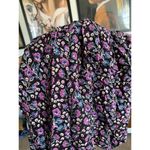 Angie ‎ Women Purple Casual Skirt Medium Black Floral 90s Photo 4