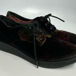 Madden Girl Bandshe dark floral velour lace up shoes black pink women’s size 8.5 Photo 2