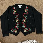 Victoria Jones  Petite women’s Medium black Christmas cardigan Photo 0