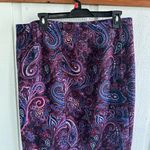 Talbots Colorful Purple NWT Paisley Print Pencil Skirt for the Office and Work Photo 1