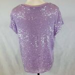 Cable & Gauge  light lavender purple sparkly sequin sweater top size large Photo 2