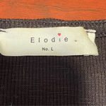 Elodie  black from button knit top corset lines short sleeves Sz L Photo 5