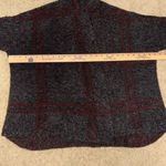 Free People  windowpane open front gray red cardigan oversized size‎ XS/S Photo 7