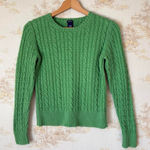 Gap Vintage 90s y2k  lime green cable knit preppy crewneck sweater size M Photo 0