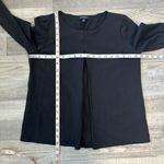 Lands' End  Black Front Pleat 3/4 Sleeve Knit Top S1 Photo 2