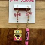 Betsey Johnson NWT  Crayon Mismatch Earrings Photo 0