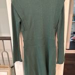 Anthropologie Maeve by Green Ribbed Knit Mock Neck Sweater Dress | Small Photo 1