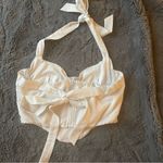 White corset Top Crop Shirt size Small Photo 2